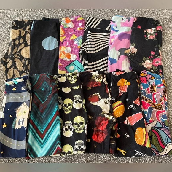 Lot of little girl sized S/M Lularoe leggings~ 12 pairs - Picture 1 of 5